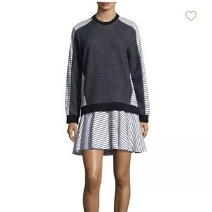 Prose & Poetry Tanner Sweatshirt Striped Dress - size L